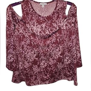 H by Halston Cold Shoulder Blouse Large